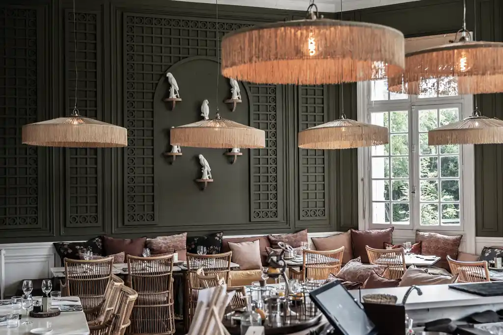 Atmospheric and refined French dining room interior at Quendari Vesselle